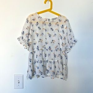Paper Crane Ruffled Hem Top